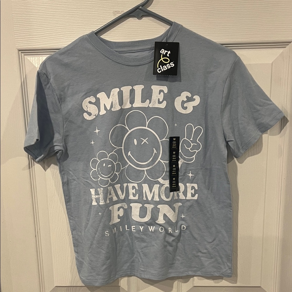 Art Class Kids Light Blue Smiley Graphic Tee